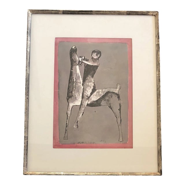 Marino Marini Print Mid Century Abstract Man With Horse