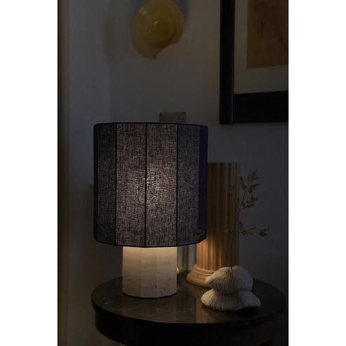Not Yet Made - Made To Order White Travertine Medium Roma II Dodecagon Table Lamp by Nassi For Sale - Image 5 of 10