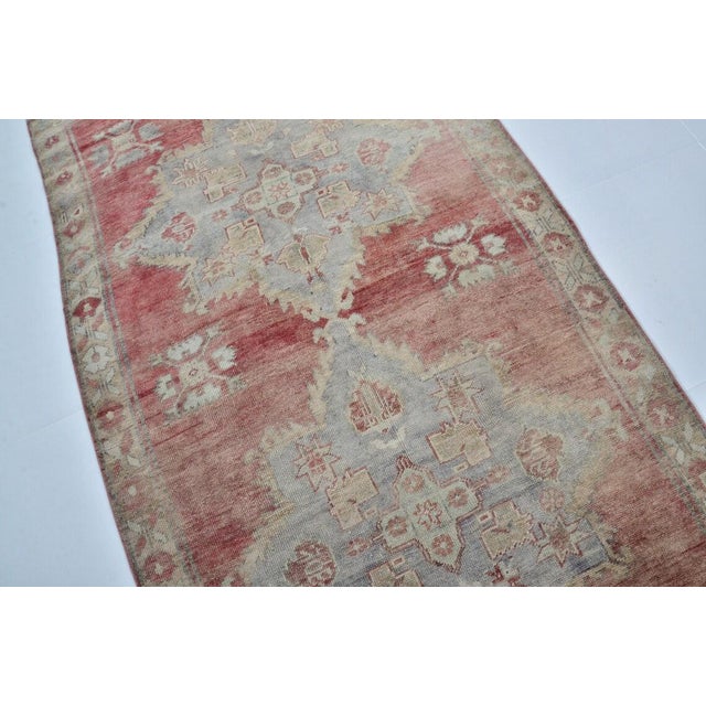 Turkish Handknotted Oushak Vintage Carpet For Sale - Image 3 of 15