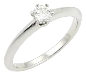 Tiffany & Co. Platinum & 0.25ct Diamond Solitaire Engagement Ring W/Cert, Size 6