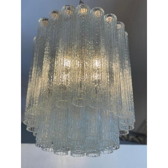 Tronchi Chandelier in Murano Glass with Brass Frame by Venini, 1960s For Sale - Image 4 of 10