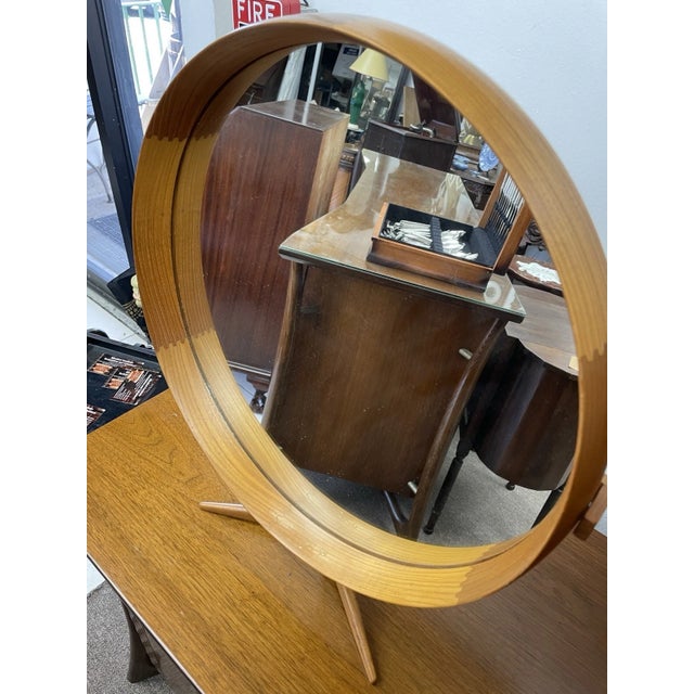 Mid-Century Modern Mid Century Modern Teak Table Mirror, Made in Sweden by Luxus, Vittsjö, Uno & Östen Kristiansson For Sale - Image 3 of 8