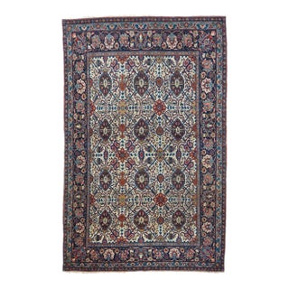 Antique Persian Dabir Kashan Rug 4'4'' x 6'10'' For Sale