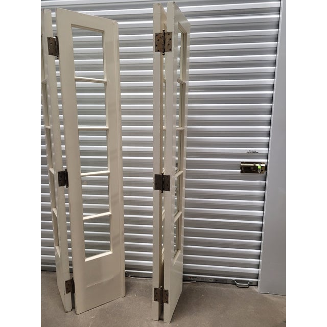 1920's Double Bifold French Door Set With in Swing Feature Interior