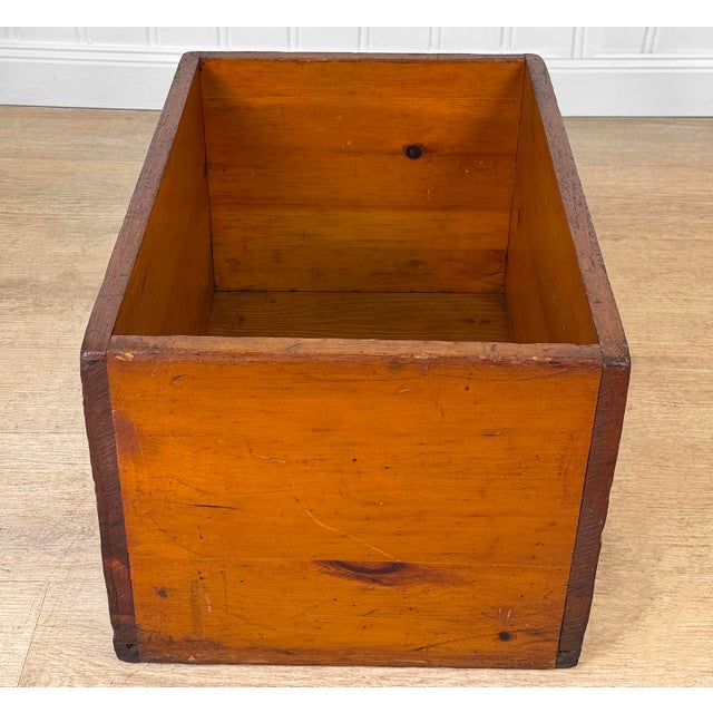 Wood Antique Farmhouse Pine Open Top Wood Storage Box For Sale - Image 7 of 9