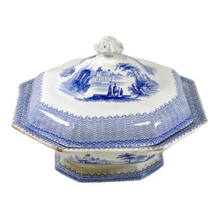 Mid-19th Century English W. Adams & Sons "Cassino" Ironstone Covered Tureen For Sale