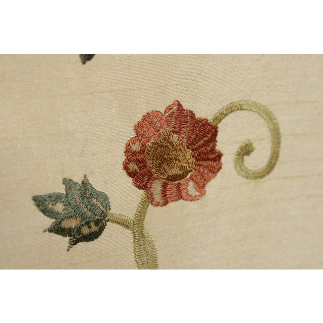 Wood Antique 18th C. Mahogany Firescreen W. Crewelwork For Sale - Image 7 of 16