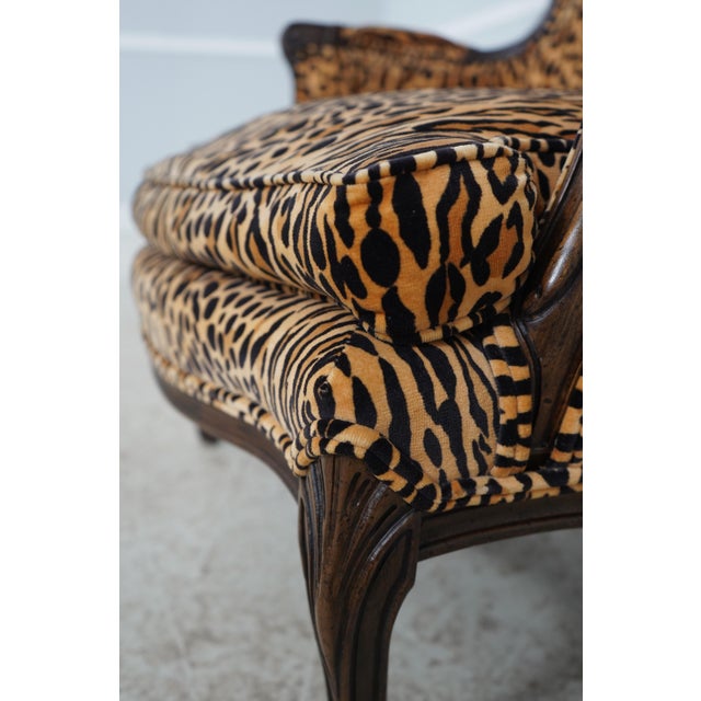 Pair of Cheetah Print Louis XVI Style Bergere Chairs For Sale - Image 16 of 18