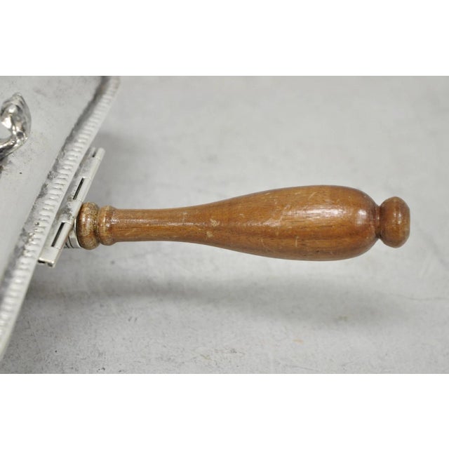 Silver Vintage Sheffield English Victorian Silver Plated Silent Butler Crumb Catcher For Sale - Image 8 of 14