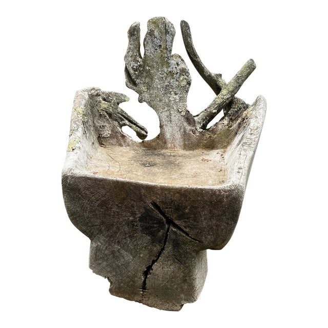 Specimen Carved Driftwood Outdoor Chair For Sale
