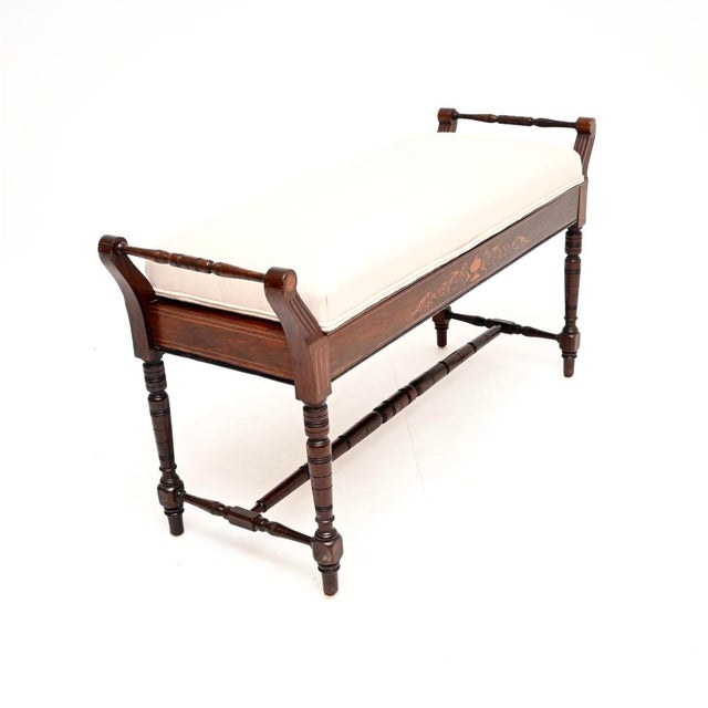 19th Century Antique English Victorian Bench, 1880s For Sale - Image 5 of 11