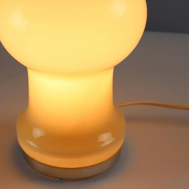 1960s Czechoslovakian Table Lamp in Beige Opaline Glass by Ivan Jakes for Opp Jihlava, 1960s For Sale - Image 5 of 13