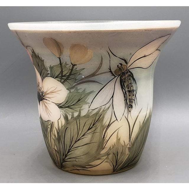 Iridescent Vase with Floral Pattern by Erwin Eisch, 1991 For Sale - Image 3 of 14