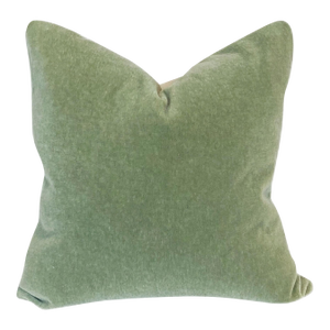 Plush 24" Celadon Down Filled Mohair Pillow