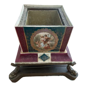 Antique French Porcelain Cachepot Planter