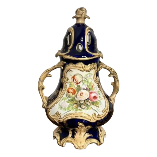 Antique Samuel Alcock Pot Pourri Vase and Cover, 1840s For Sale