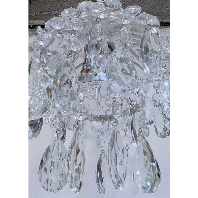 1950s Vintage Layered Chandelier With Cut Glass Dish For Sale - Image 5 of 6