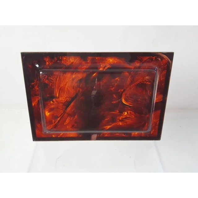Tray in Faux Tortoise Acrylic Glass, Italy, 1970s For Sale - Image 4 of 10