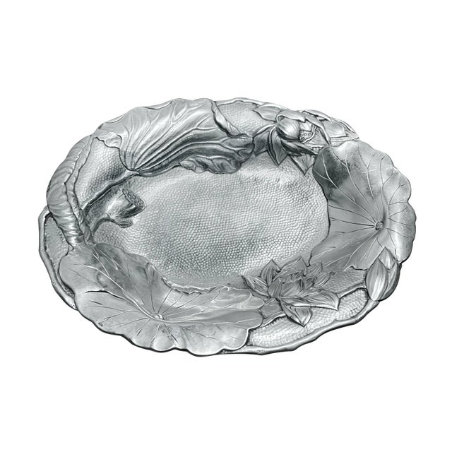 1900 - 1909 Antique Art Nouveau Japanese Meiji Sterling Silver Iris Dish by Samurai Shokai Yokohama For Sale - Image 5 of 5