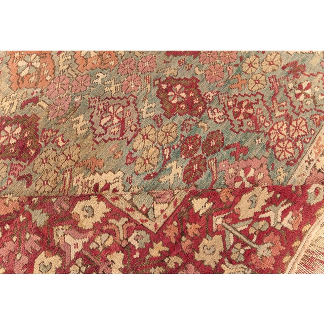 Textile Antique Turkish Ghiordes Rug with Floral Design For Sale - Image 7 of 7
