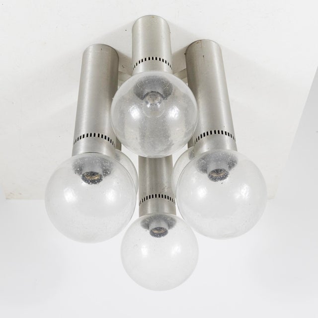 6-Light Chandelier in Metal and Glass, Italy, 1970s For Sale - Image 4 of 9