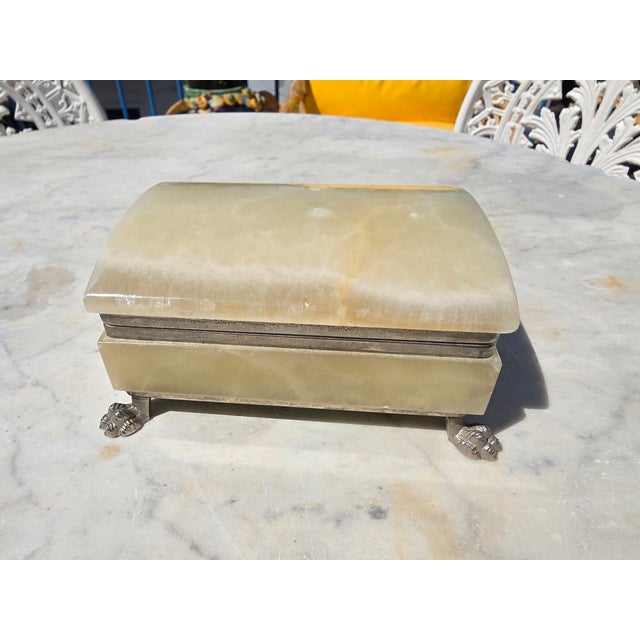 Italian Green Alabaster Domed Jewellery Box, 1950s For Sale - Image 6 of 8