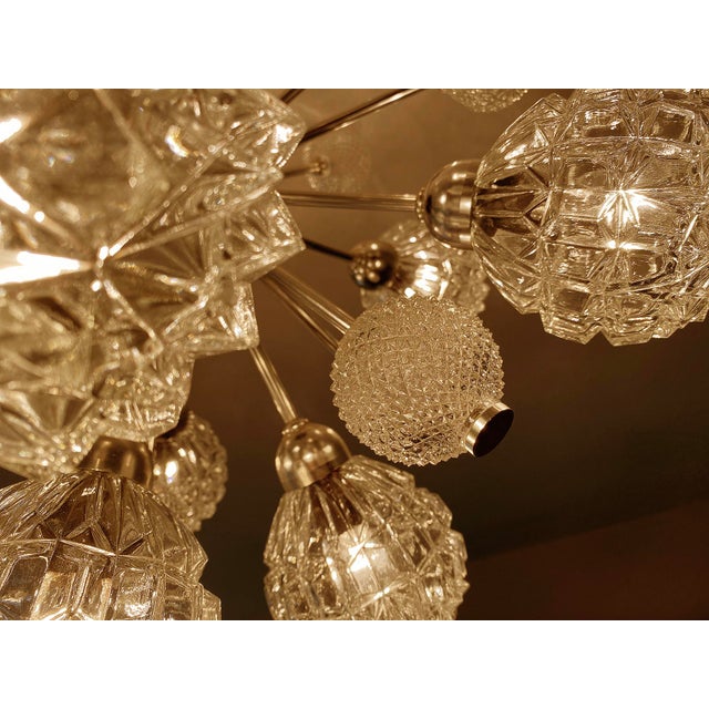 Large Sputnik Glass Pendant Lamp, 1970s For Sale - Image 4 of 18