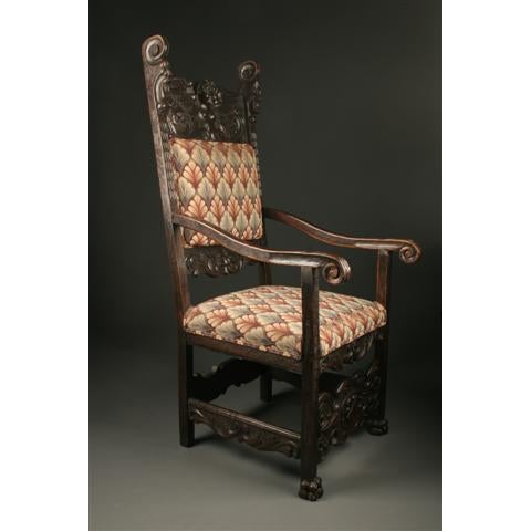 Distinctive pair of 19th-century German high-back chairs crafted in oak and dating to circa 1870. Featuring tall backs and...