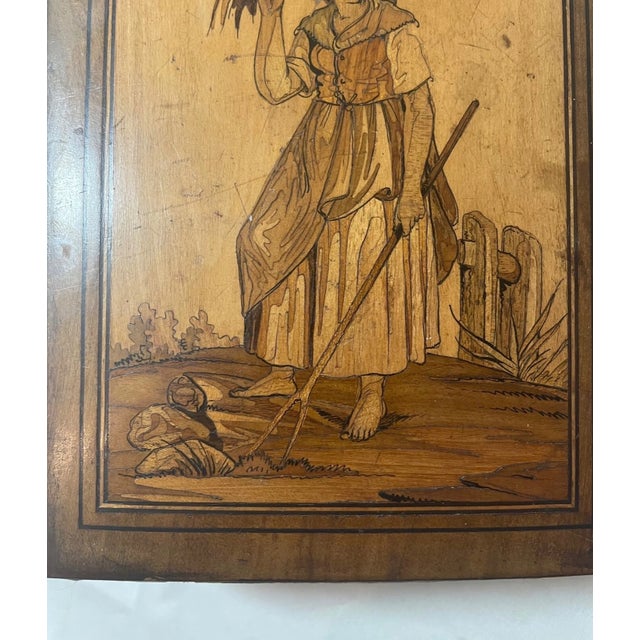 Wood Antique 1800's Handmade Inlaid Marquetry Wood Brass Photo Album W/ Photographs For Sale - Image 7 of 12