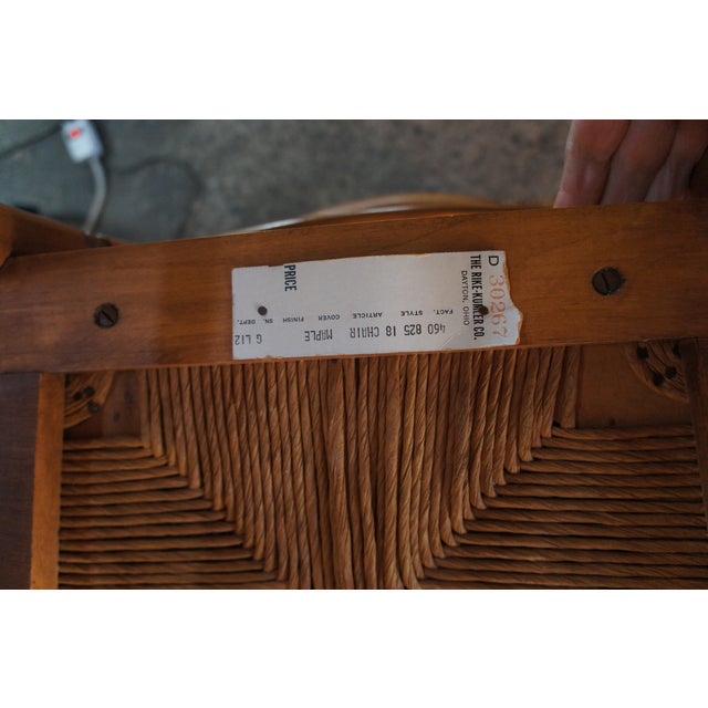 Early 20th Century 6 Rike-Kumler Early American Maple Rush Seat Country Farmhouse Dining Chairs For Sale - Image 12 of 14