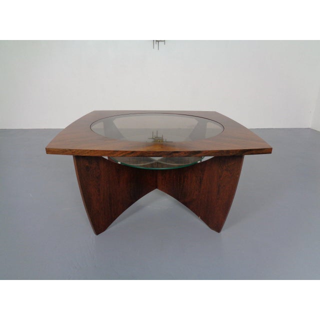 Vintage Rosewood and Glass Coffee Table, Denmark, 1960s For Sale - Image 13 of 13