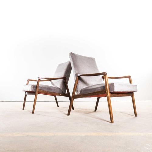 Armchair in Grey Cotton Velvet by Jaroslav Šmídek, 1950s For Sale - Image 9 of 9