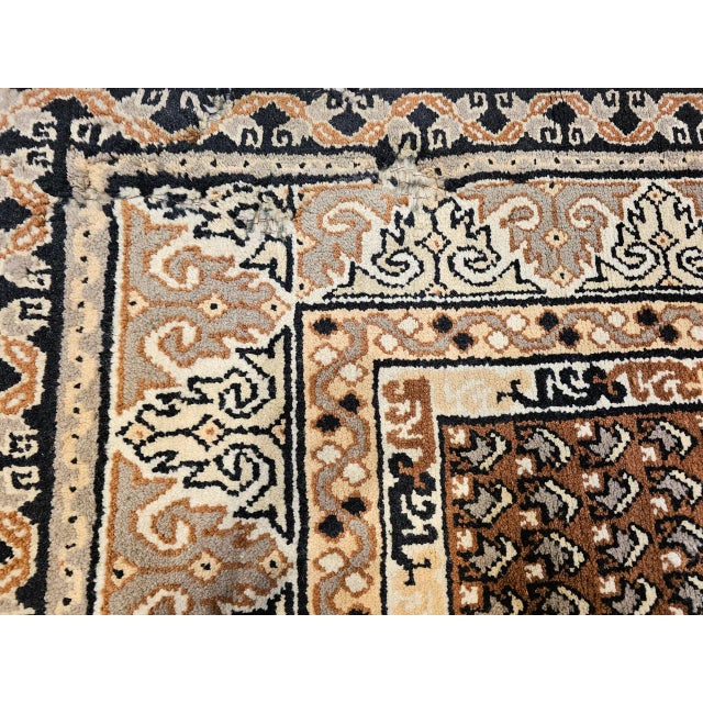Vintage Moroccan Rug, Handwoven Wool, Geometric Pattern, Ivory & Brown, 6’ X 8’ For Sale - Image 18 of 18