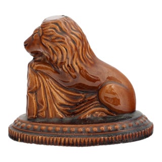 Antique Rockingham Glaze Lion For Sale