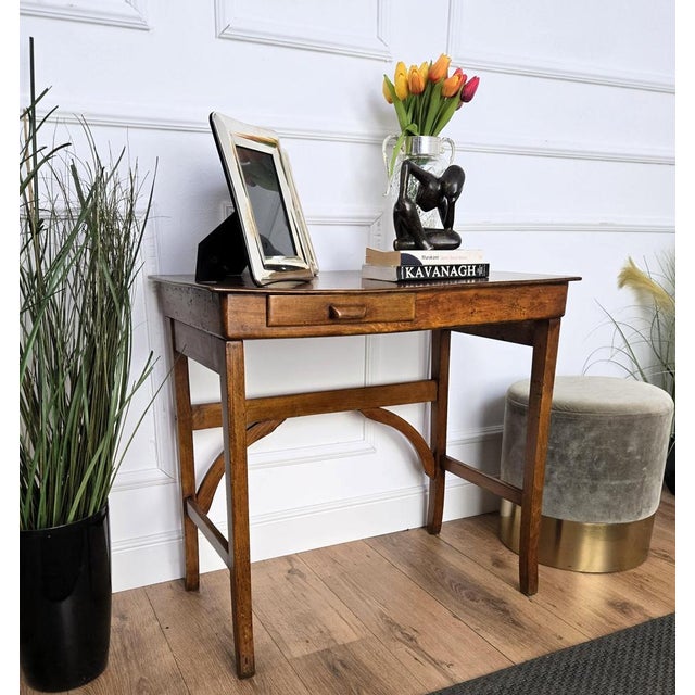 Antique Italian Walnut Console Table or Desk, 1890s For Sale - Image 6 of 9