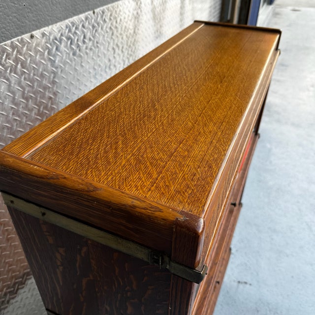 Wood The Globe-Wernicke Co Arts & Crafts Barrister Bookcase For Sale - Image 7 of 11