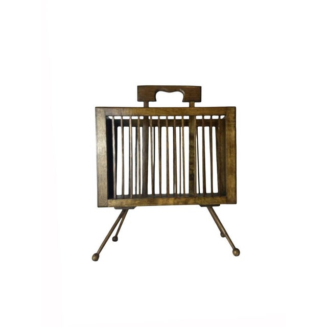 Mid-Century Magazine Rack in White Oak and Mahogany Stain, 1950s For Sale - Image 10 of 13