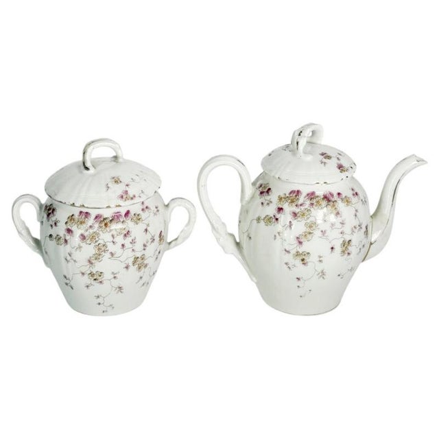 Tea Service with Floral Decoration, France, 20th Century, Set of 2 For Sale - Image 11 of 11