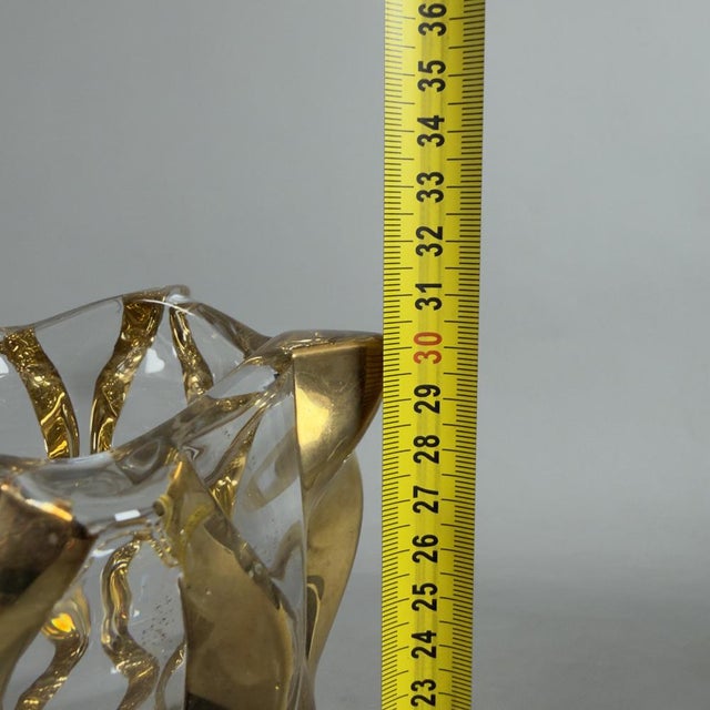 Modern Murano Style Clear and Golden Glass Vase from CC Zecchin For Sale - Image 12 of 13