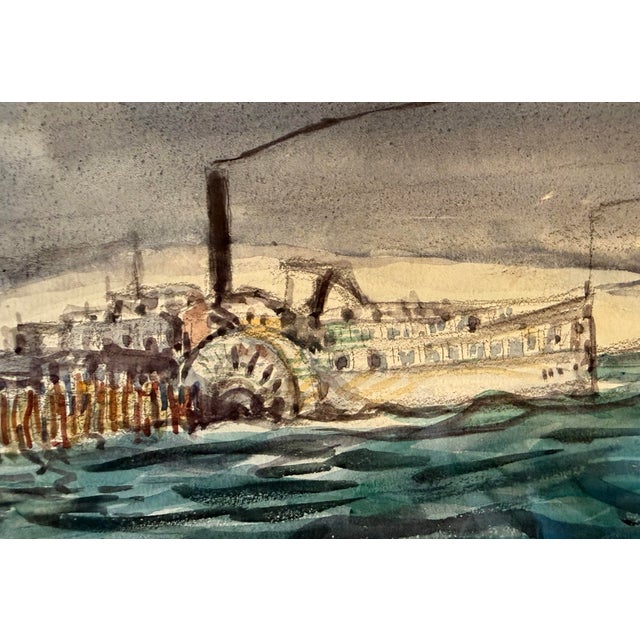 Original 1932 John Wenger Watercolor "Coney Island in Winter" For Sale In Boston - Image 6 of 12
