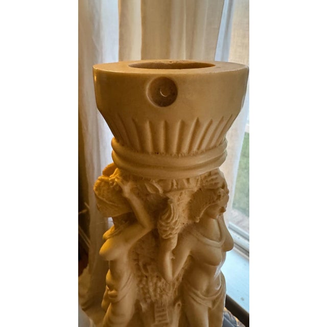 Vintage Neoclassical Mythological Candlesticks - a Pair For Sale - Image 9 of 9