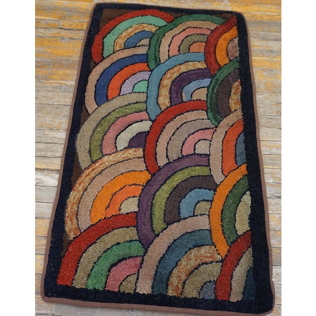 Antique American hooked rug, size: 2'3" x 4'4". General Rug Type: North & South American Specific Rug Type: American...