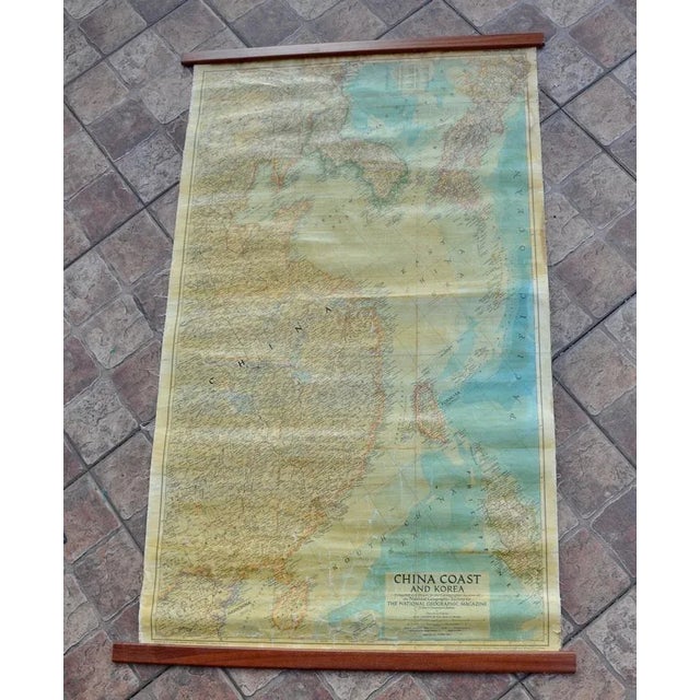 Mid-Century Modern Vintage Korea and China Map, 1953 For Sale - Image 3 of 11
