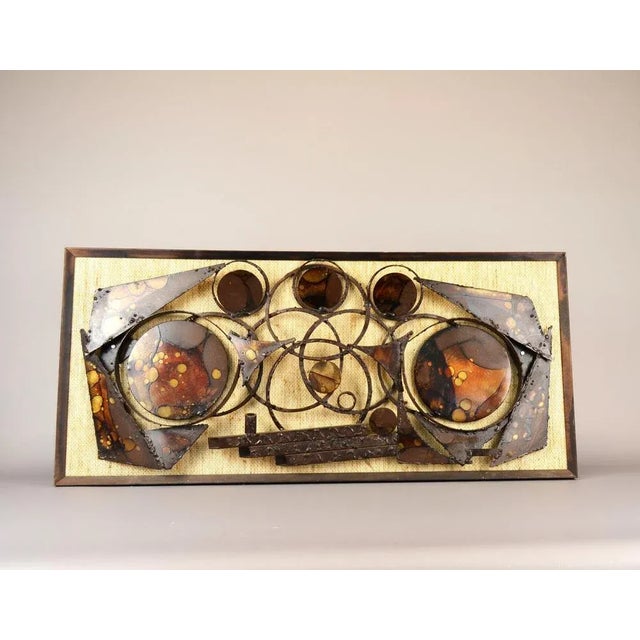 Brutalist Metal Wall Sculpture by Henrik Horst, 1960s, in Very Good conditions. Designed 1960 to 1969 This piece has an...