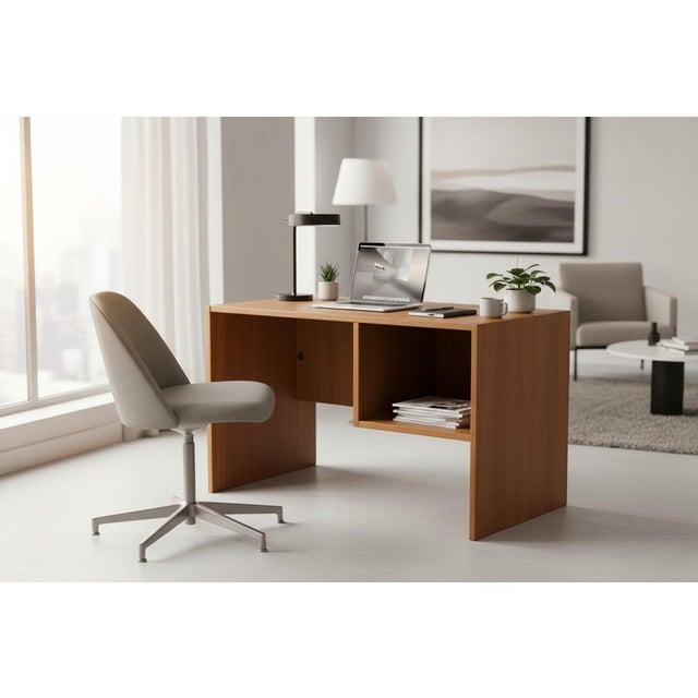 This beautifully crafted Mid-Century Scandinavian writing desk showcases the clean lines and functional simplicity...