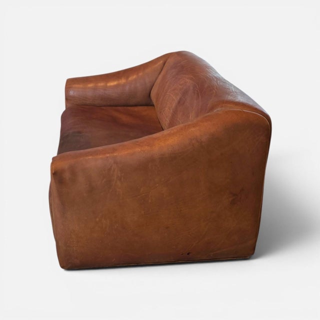 De Sede Attributed DeSede Ds 47 2 Seat Brown Leather Sofa, Switzerland 1970s For Sale - Image 4 of 6