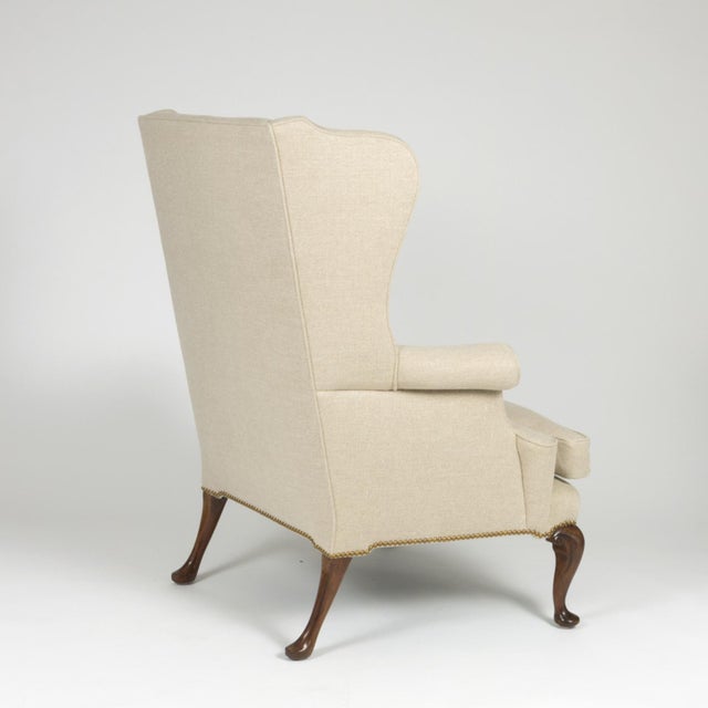 Late 19th Century Late 19th Century Mahogany Frame Upholstered Wing Chair For Sale - Image 5 of 13