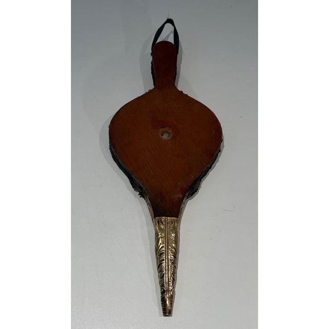 Embossed Brass Fireplace Bellows Representing a Woman For Sale - Image 12 of 12