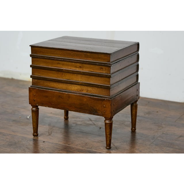 Victorian Faux Book Trunk on Base Table with Storage, 19th Century Accent Piece For Sale In Atlanta - Image 6 of 12