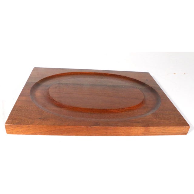 Mid-Century Modern Vintage Mid Century Walnut Cutting Board Made by Vermillion Inc. For Sale - Image 3 of 6